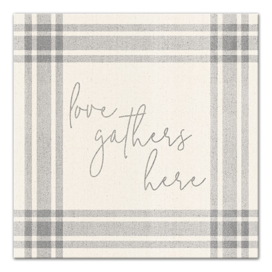 Love Gathers Here 16" x 16" Canvas Wall Art